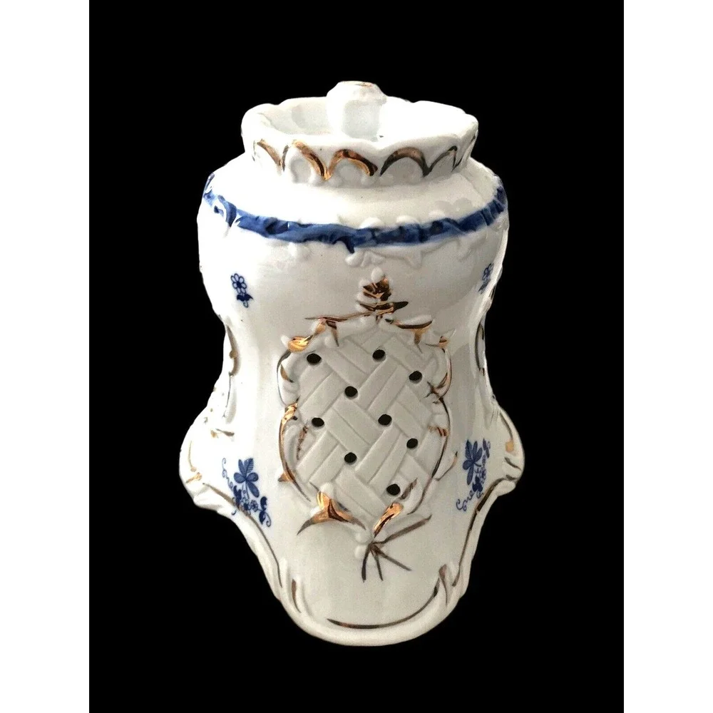 Antique Vintage White Blue Unicorn Goddess Lamp Shade 1 Porcelain Romantic